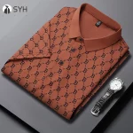 2024 Summer New Men's Business Print Short Sleeved POLO Shirt Comfortable and Cool Casual Fashion T-shirt Tee