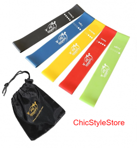 Fit Simplify Resistance Loop Exercise Bands with Instruction Guide and Carry Bag, Set of 5