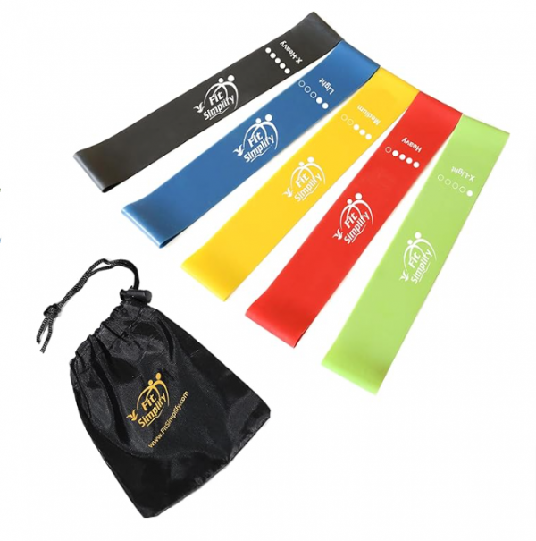 Fit Simplify Resistance Loop Exercise Bands with Instruction Guide and Carry Bag, Set of 5 - Image 9