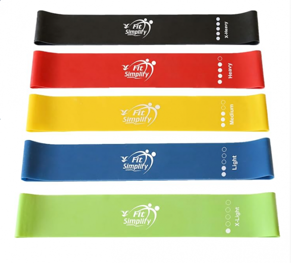 Fit Simplify Resistance Loop Exercise Bands with Instruction Guide and Carry Bag, Set of 5 - Image 10