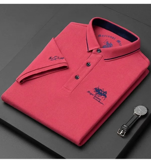 Men's Embroidered Polo Casual Lapel Short Sleeve T-shirt Men Shirts - Image 4