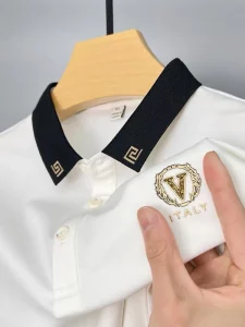 Embroidered POLO shirt short sleeve men’s top summer youth Korean