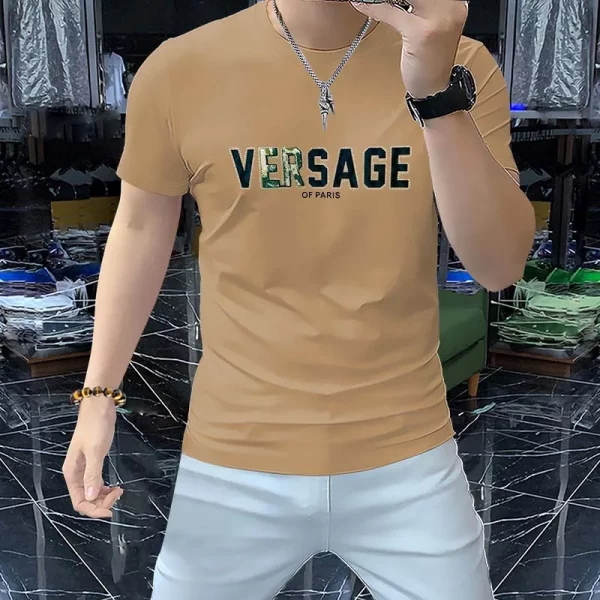 Men's T-shirt Fashionable High Quality Silk Cotton Tees Summer O-neck Comfortable Versatile Slim Fit Male Top Trendy Clothing - Image 2