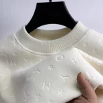 Luxury brand fashion letter jacquard sweater men's round neck autumn winter new item plush thick T-shirt casual warm pullover