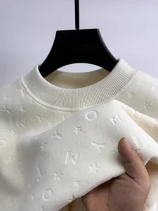 Luxury brand fashion letter jacquard sweater men's round neck autumn winter new item plush thick T-shirt casual warm pullover