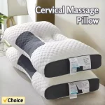 Soft Neck Pillow For Sleeping Knitted Massage Neck Pillow For Sleeping Soft, Adjustable Ergonomic Orthopedic Contour Support Pillow, High Quality Pillow Core, Removable Cove