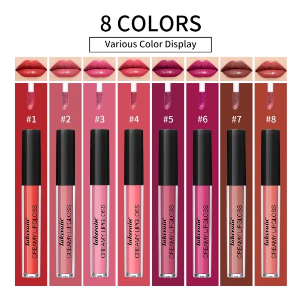 Liquid Lipstick Waterproof  8 Color Vitamin E Makeup Sets Lip Glosses Lip Plumpers Lip Cream Valentine's Day Gifts peel off lip liner stay-n - Image 2