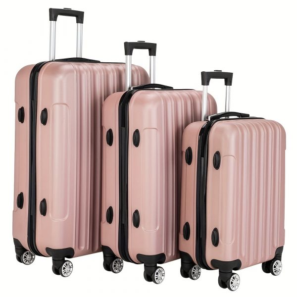 Set 3pcs & single 1 pc ABS Hardshell Luggage Set 20/24/28 Inch, 4 Spinner Wheels & TSA Lock Suitcases