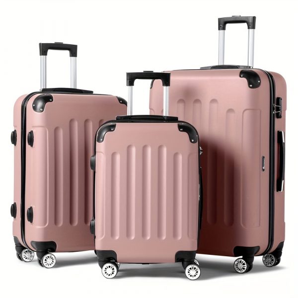 Set 3-Piece  White Portable Traveling Spinner Luggage, Hand Bags Many Colors, TSA  Approval Compliant - Image 2