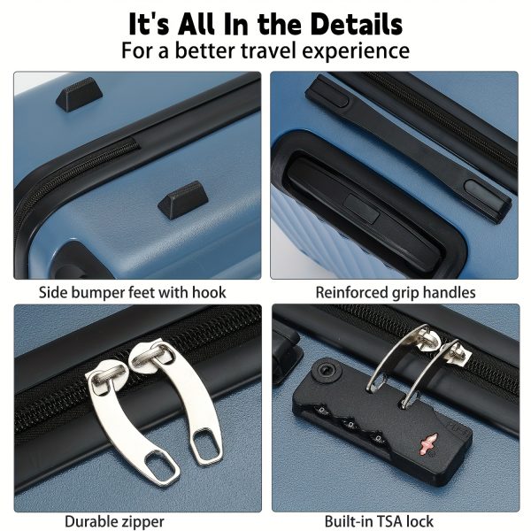 Set 3pcs Lightweight Hardshell Luggage Use TSA Lock, Double Spinner Wheels - Image 10