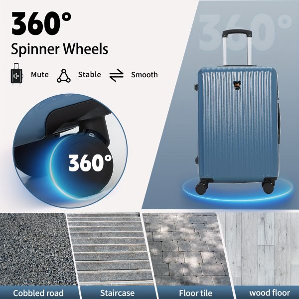 Set 3pcs Lightweight Hardshell Luggage Use TSA Lock, Double Spinner Wheels - Image 8