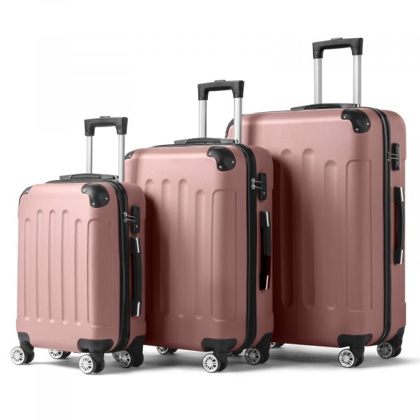Set 3-Piece  White Portable Traveling Spinner Luggage, Hand Bags Many Colors, TSA  Approval Compliant - Image 3
