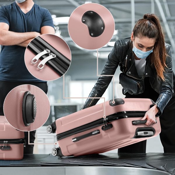 Set 3-Piece  White Portable Traveling Spinner Luggage, Hand Bags Many Colors, TSA  Approval Compliant - Image 13