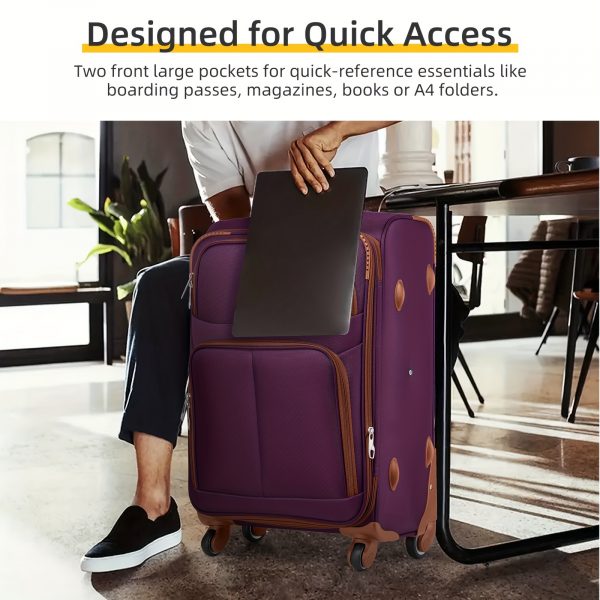 4 Pcs Luggage Set, Expandable Rolling Suitcases With Spinner Wheels - Image 3