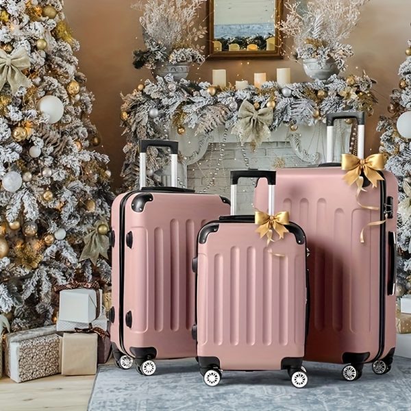 Set 3-Piece  White Portable Traveling Spinner Luggage, Hand Bags Many Colors, TSA  Approval Compliant - Image 8