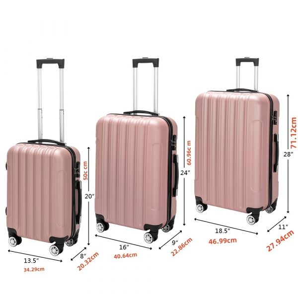Set 3pcs & single 1 pc ABS Hardshell Luggage Set 20/24/28 Inch, 4 Spinner Wheels & TSA Lock Suitcases - Image 4