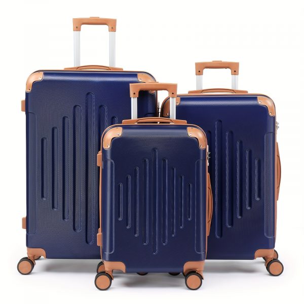 Set 3-Piece  White Portable Traveling Spinner Luggage, Hand Bags Many Colors, TSA  Approval Compliant - Image 7