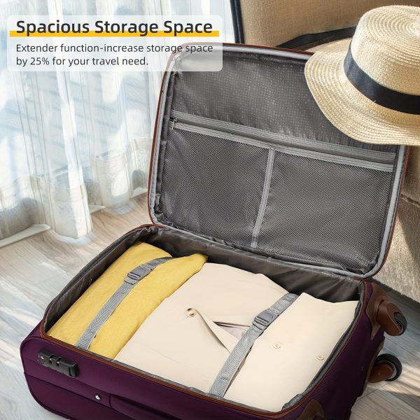 4 Pcs Luggage Set, Expandable Rolling Suitcases With Spinner Wheels - Image 6