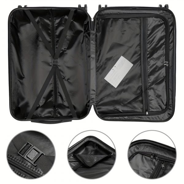 Set 3pcs & single 1 pc ABS Hardshell Luggage Set 20/24/28 Inch, 4 Spinner Wheels & TSA Lock Suitcases - Image 5