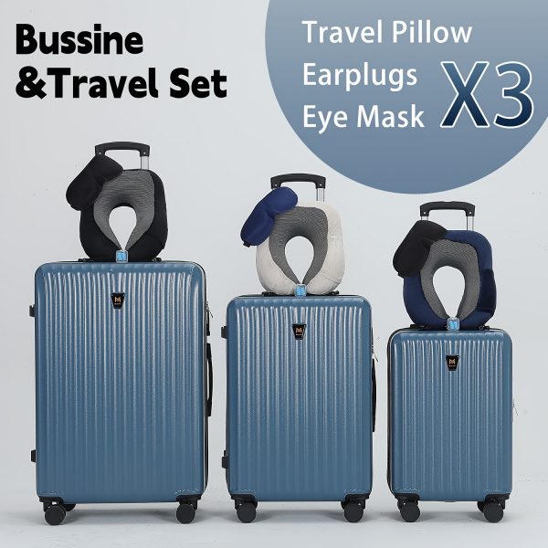 Set 3pcs Lightweight Hardshell Luggage Use TSA Lock, Double Spinner Wheels - Image 2