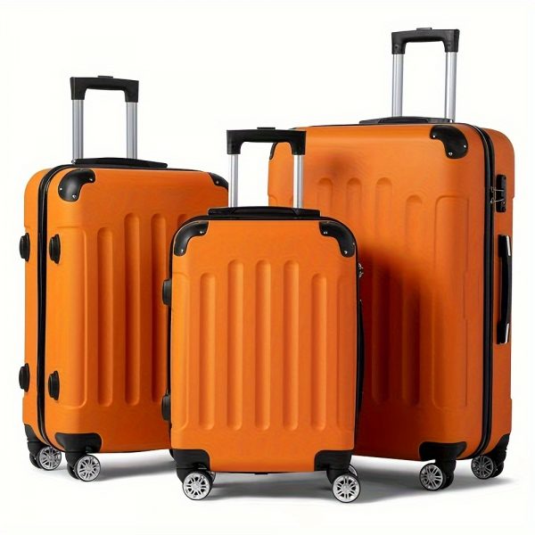 Set 3-Piece  White Portable Traveling Spinner Luggage, Hand Bags Many Colors, TSA  Approval Compliant - Image 12