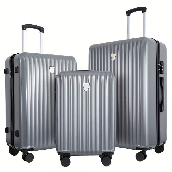Set 3pcs Lightweight Hardshell Luggage Use TSA Lock, Double Spinner Wheels - Image 7
