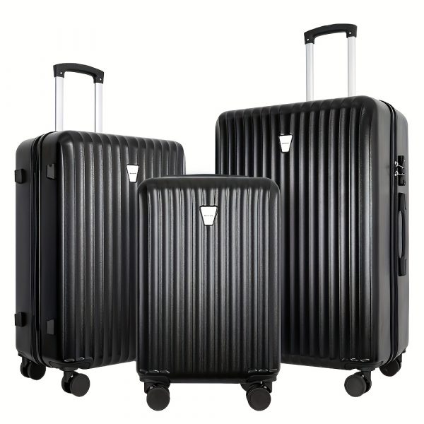 Set 3pcs Lightweight Hardshell Luggage Use TSA Lock, Double Spinner Wheels - Image 3