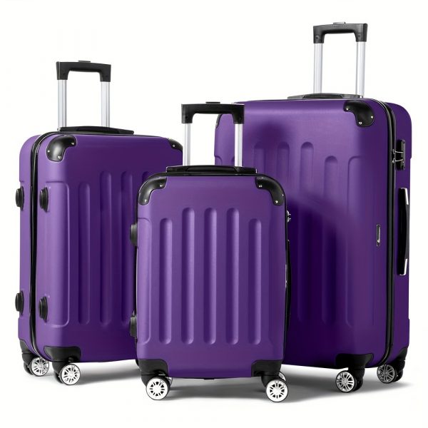 Set 3-Piece  White Portable Traveling Spinner Luggage, Hand Bags Many Colors, TSA  Approval Compliant - Image 16