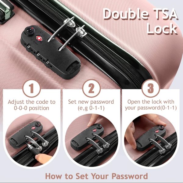 Set 3pcs & single 1 pc ABS Hardshell Luggage Set 20/24/28 Inch, 4 Spinner Wheels & TSA Lock Suitcases - Image 11