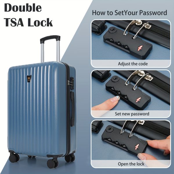 Set 3pcs Lightweight Hardshell Luggage Use TSA Lock, Double Spinner Wheels - Image 6