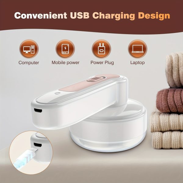Fabric Shaver with One More Blade, Electric Lint Remover, USB Rechargeable Sweater Shaver, Power Lint Shaver, Fuzz Remover, Pilling Remover, Portable Hairball Trimmer for Clothes, Bedding, Furniture, Carpet, Sofa, Cleaning Supplies, Cleaning Gadgets - Image 5