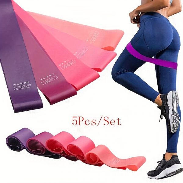 5pcs Portable Resistance Band Set, - Image 3