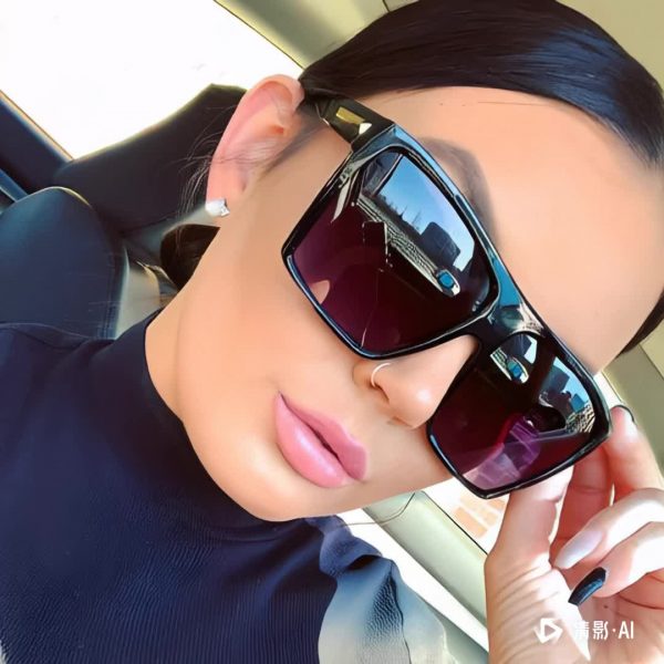 Square Fashion Glasses Stylish Black - Image 7