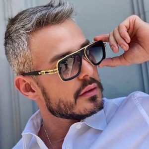 Vintage Square Glasses Men Trendy