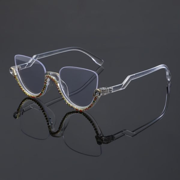 Cat Eye Semi-rimless Glasses Minimalist Style - Image 5
