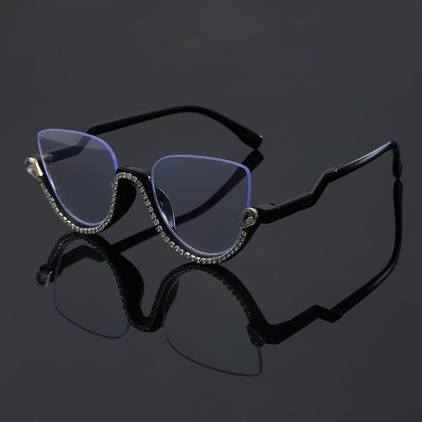Cat Eye Semi-rimless Glasses Minimalist Style - Image 3