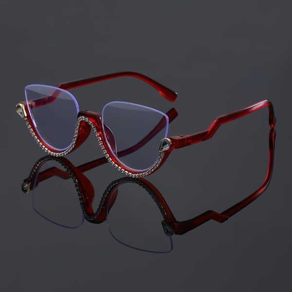 Cat Eye Semi-rimless Glasses Minimalist Style - Image 6