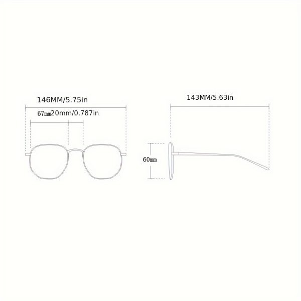 Square Fashion Glasses Stylish Black - Image 6