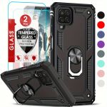 Samsung Case A12 Stand, 2 Tempered Glass Screen Protectors
