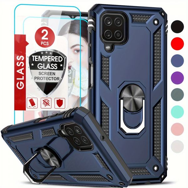 Samsung Case A12 Stand, 2 Tempered Glass Screen Protectors - Image 6