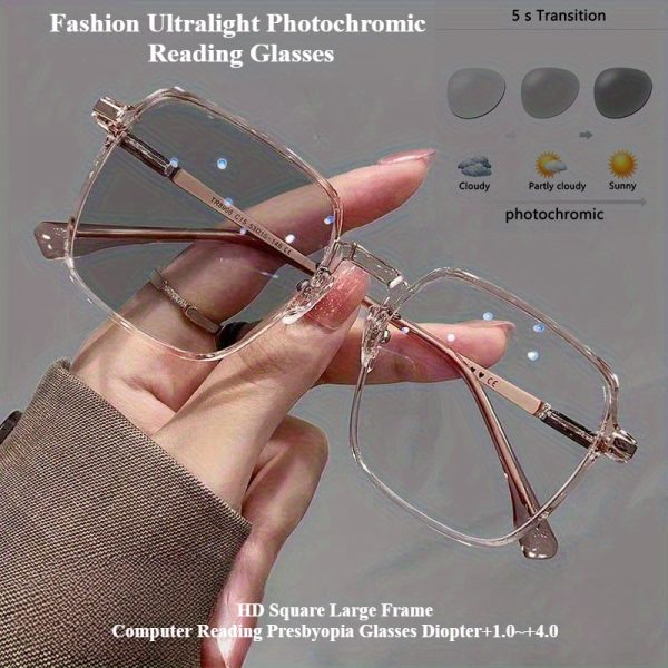Fashion Ultralight Photochromic Reading Glasses Men Women