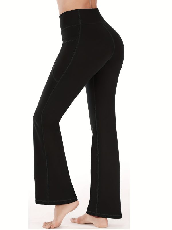 Women'S Flared Pants with Pockets, High-Waisted Yoga