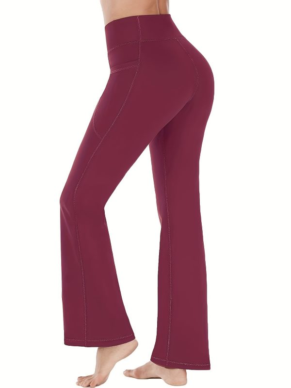 Women'S Flared Pants with Pockets, High-Waisted Yoga - Image 9