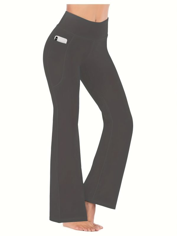 Women'S Flared Pants with Pockets, High-Waisted Yoga - Image 4