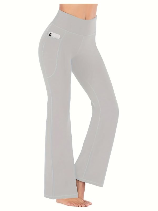 Women'S Flared Pants with Pockets, High-Waisted Yoga - Image 2