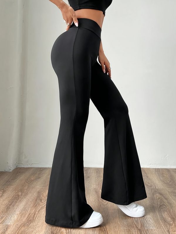 Women'S High-Waist Stretch Knit Flare Pants - Image 4