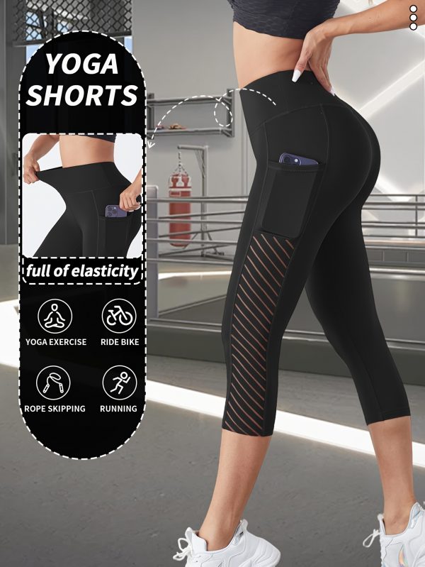 Women's Capri High-Waisted Yoga Elasticity Breathable with Pockets - Image 2