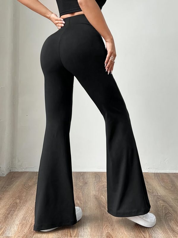 Women'S High-Waist Stretch Knit Flare Pants - Image 6