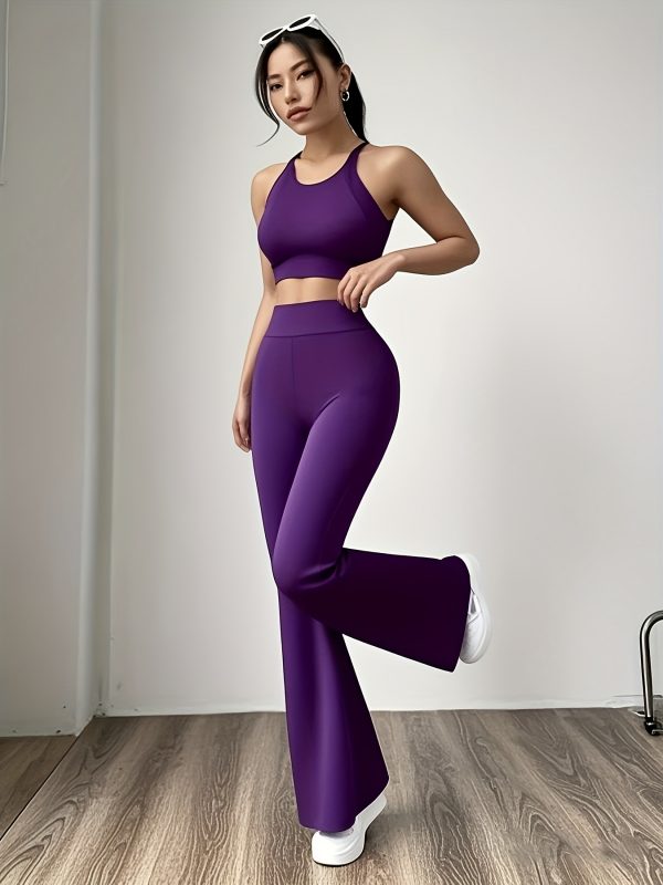 High-Waisted Flared Pants - Elegant Non-See-Through Trousers - Image 3