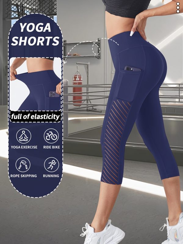 Women's Capri High-Waisted Yoga Elasticity Breathable with Pockets